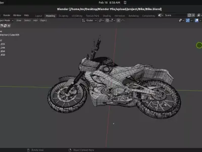 Yamaha MT-125 Realistic 3D Model  Game Ready High Detail Blender Low-poly 3D model