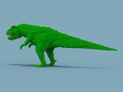 Voxel Trex Low-poly 3D model