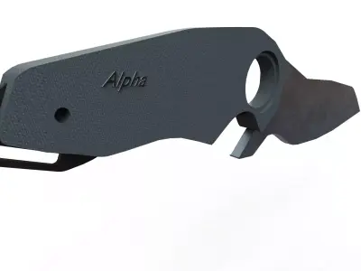 Tactical knife with textured blade Low-poly 3D model