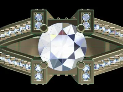 Classic Modern Antique Engagement Ring 3D print model