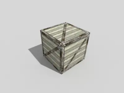 low poly metal crate Low-poly 3D model purchase