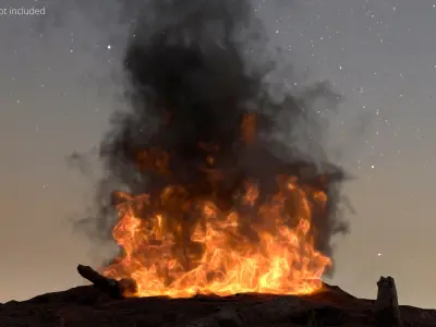 Burning Oil Fire VDB Animated for Blender 3D model