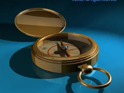 Old compass 3D model buy