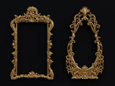 15 Ready to Use STL Files of Mirror and Photo Frames for CNC 3D model