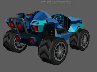 Low poly car model off road vehicle Free low-poly 3D model