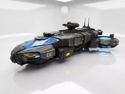 Sci-Fi Hover Vehicle Pack  Futuristic Cyberpunk Cars and Trucks 3D model