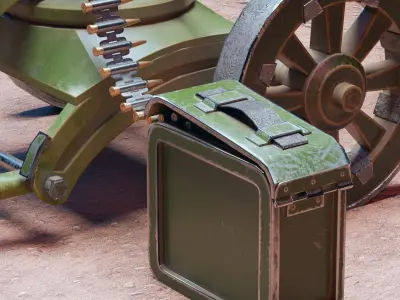 machine gun Low-poly 3D model order