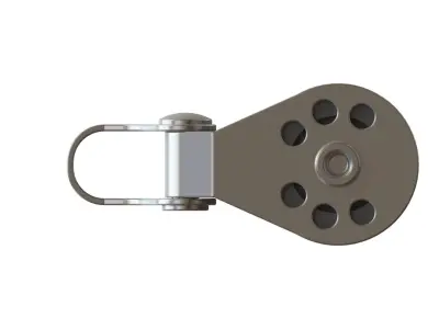 Triple pulley block 6mm rope 3D model