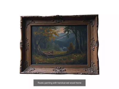 Rustic Log Cabin Furniture 3D Model Pack