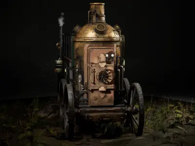 Carriage - PostApocalyptic  Low-poly 3D model