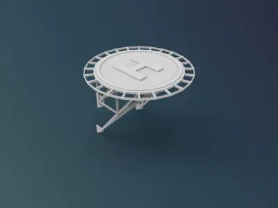 Helipad Helideck ship 3D print model