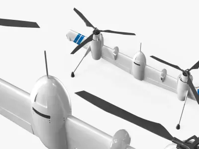  Sikorsky Experimental Tiltrotor Drone White Rigged 