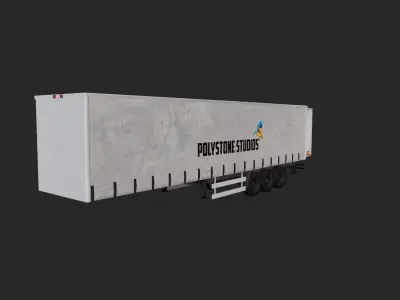 Truck Trailer Low-poly 3D model from CGTrader