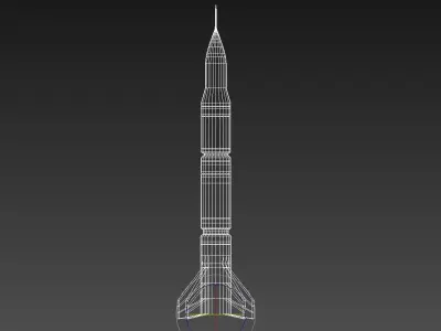 Ballistic rocket 3D model Low-poly 3D model