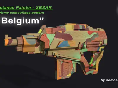 Belgium - Army Camouflage Pattern - SBSAR Material  3D model