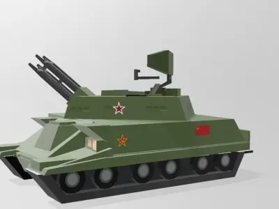 ZSU-23-4 Shilka lowpoly  Free low-poly 3D model