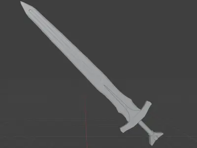 Fantastic Sword Low-poly 3D model