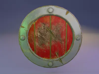 Shield Low-poly 3D model 5