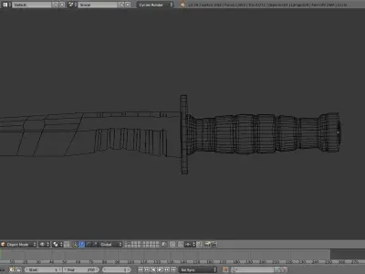 Military K-Bar Knife sword Low-poly 3D model