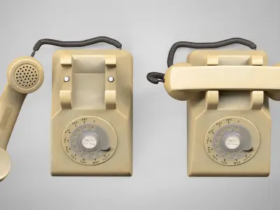 Old Rotary Phone - Retro Dial Telephone Low-poly 3D model