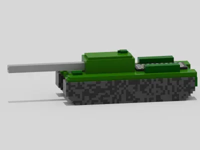 Voxel Tank Low-poly 3D model purchase
