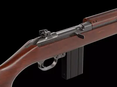 M1 Carbine semi-automatic rifle Low-poly 3D model