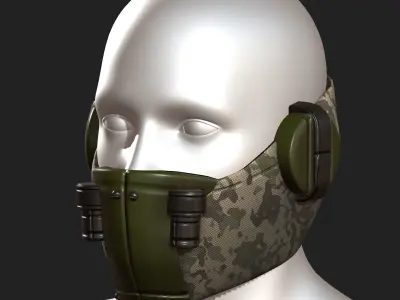Gas mask respirator futuristic fantasy plastic  Low-poly 3D model