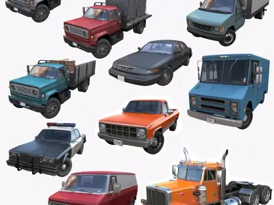 Generic traffic cars 3D Model Pack
