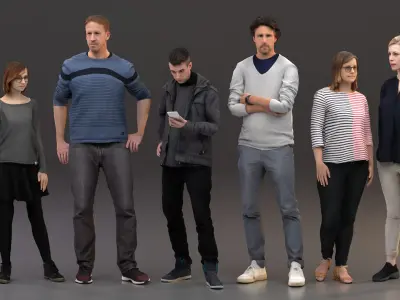  Rigged People - SixPack 02 - Realistic Lowpoly Characters 