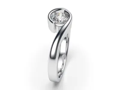 solitaire with ring sizes  8 part S69 3D print model