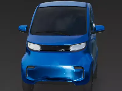 Realistic EV Blue Car 3D Model 3D Model Low-poly 3D model
