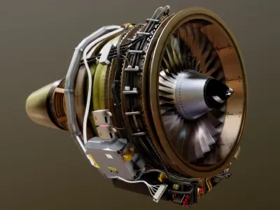 Airbus A320 Airplane Enigne Turbofan 3D model