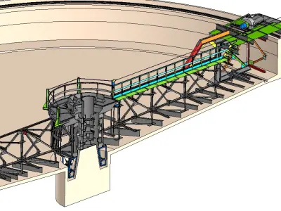 Radial Scrapers for Wastewater Treatment 3D model