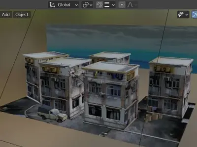 Back Street Free low-poly 3D model