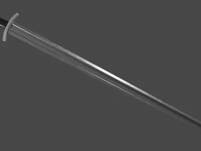 Langsax sword with Caroling handle Low-poly 3D model