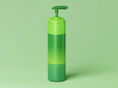 Cosmetic Green Pump Bottle 3D Model Low-poly 3D model