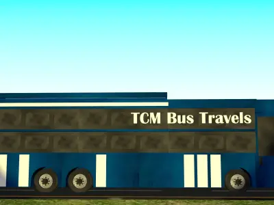 Indian Bus Model Type 1 Low-poly 3D model