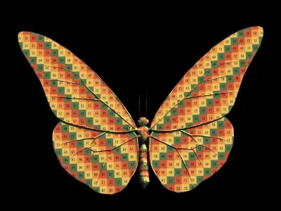 Butterfly 3d model with wings Low-poly 3D model