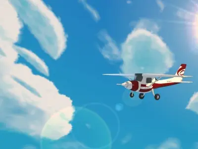 cartoon plane Free 3D model