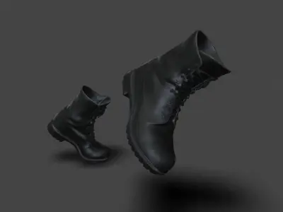 SHOE-005 Running Black Boots Low-poly 3D model