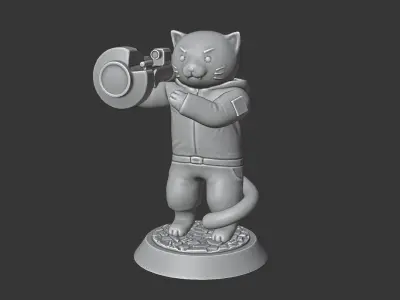 Ukrainian War Cat with NLAW Rocket Launcher ZSU 3D print model