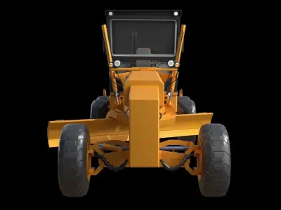 SEM922 AWD Motor Grader Low-poly 3D model