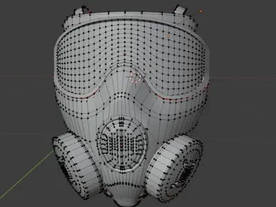 Brown White Realistic Gas Mask Free 3D model