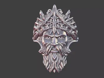 the greenman celtic god ring 3D print model purchase