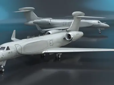 Airborne Early Warning Aircraft Simplified 3D model