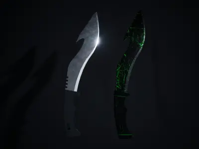 Knife Low-poly 3D model 6
