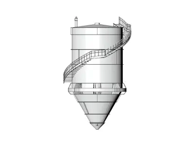 Industrial Vertical Silo - Silo Vertical Industrial 3D model