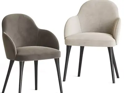 Giulia Velvet Dining Chair Cb2 3D model