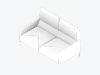 Furniture - Sofa - Contemporary - Snow Low-poly 3D model