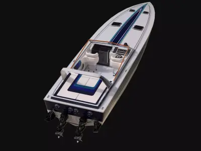 Miami Vice PowerBoat - 1985 Chris Craft Stinger 390X Low-poly 3D model
